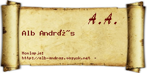 Alb András névjegykártya